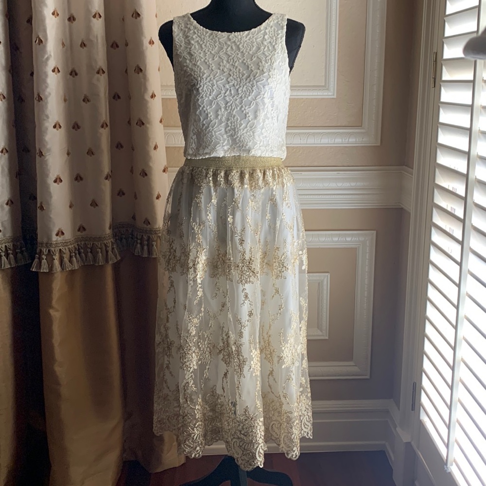 Belle Badgley Mischka Formal skirt and top set
